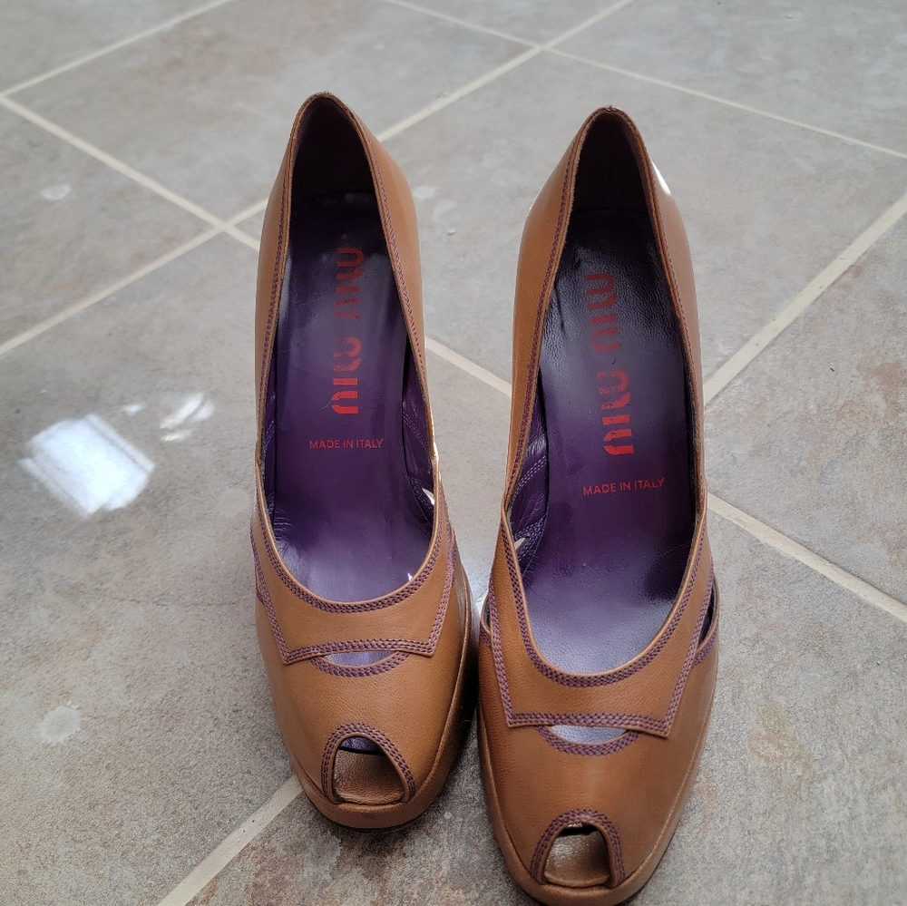 Miu Miu Peep Toe Pumps